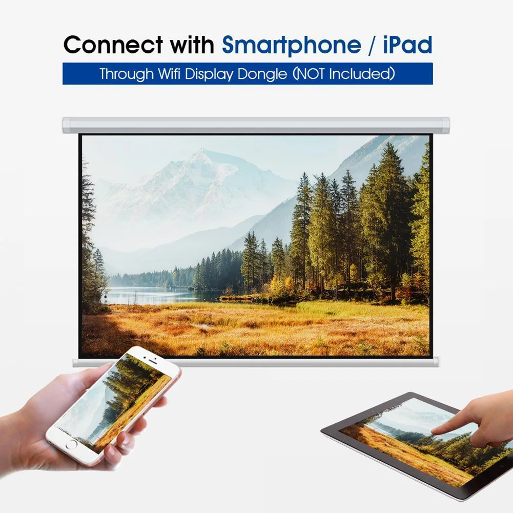 P1+ Mini Mobile Wireless Wifi / TF Card Portable Mobile Projector Pocket Home Movie Projector Smart Home Theater DLP Projector