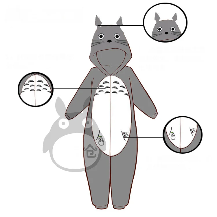 Аниме! Tonari no Totoro Мой сосед Тоторо милые комбинезоны для мужчин и женщин для влюбленных косплей костюм пальто