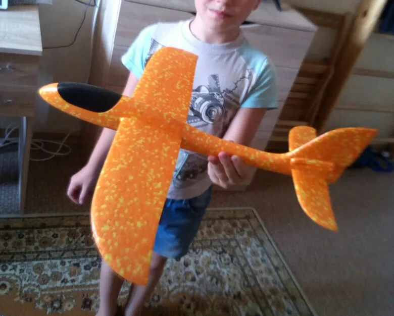 Пенопластовые ручные игрушки самолеты 44x48 см Открытый Запуск Plane Самолет Дети Открытый игрушки Горячая интересный подарок игрушки для детей - Цвет: Orange