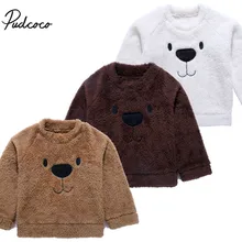 Pudcoco/милый детский свитер с длинными рукавами и Плюшевым Мехом для маленьких девочек и мальчиков; свитер; теплая зимняя одежда; От 1 до 5 лет