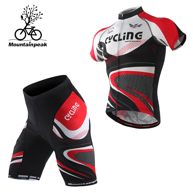 New Short Sleeve font b Cycling b font Suits Mountainpeak2017 Mountain Bike Equipment Through The Male