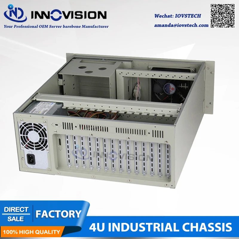 Хорошее качество 4U стойка шасси с 14 слотами заднего окна 7 слотов заднего окна опционально