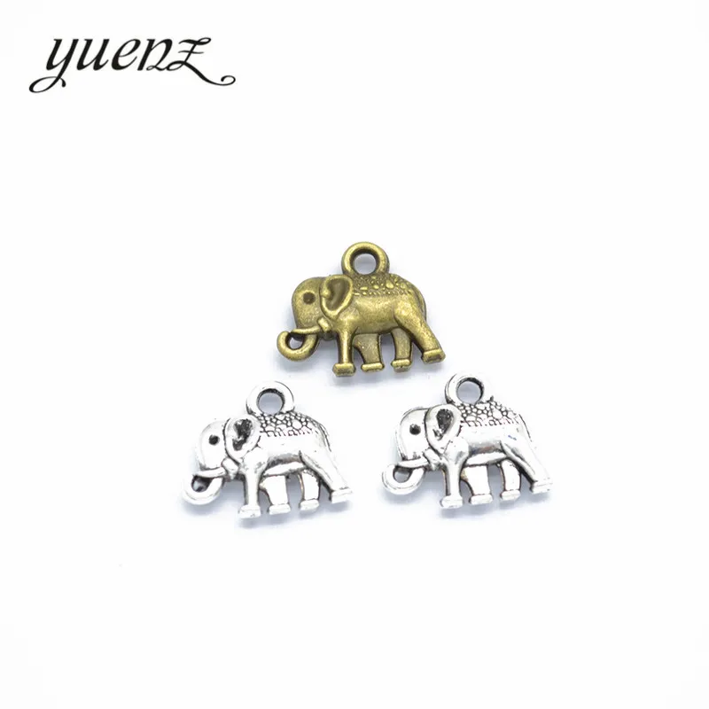 

YuenZ 20 pcs Elephant Charms Antique Pendants for Jewelry Making Necklace Bracelet Accessories Findings 12*14mm D9266