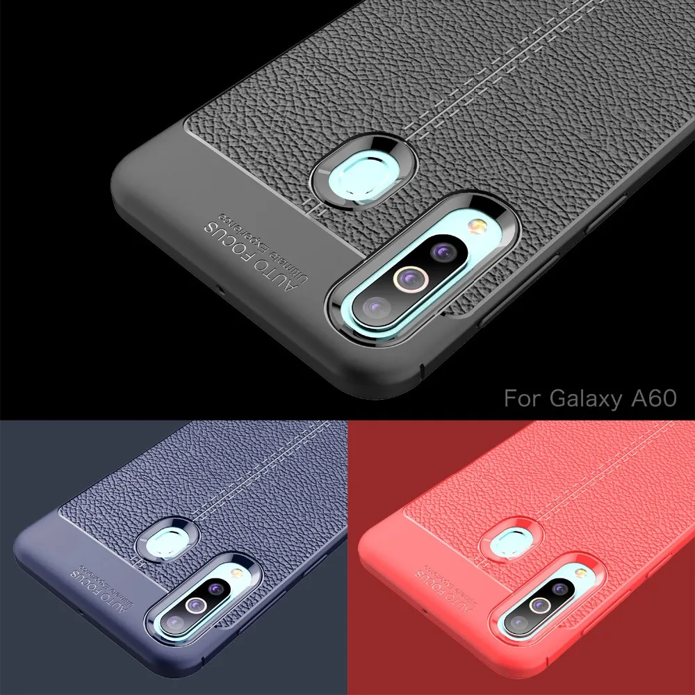 For Samsung Galaxy A60 Heavy Duty Drop-Proof Hybrid Armor Case Leather Texture Soft TPU Cover For Samsung Galaxy A60 SM-A606F For Samsung Galaxy A60 Heavy Duty Drop-Proof Hybrid Armor Case Leather Texture Soft TPU Cover For Samsung Galaxy A60 SM-A606F