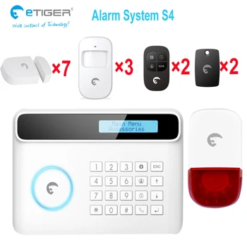

Wireless gsm alarm system etiger S4 set sim card home alarm security