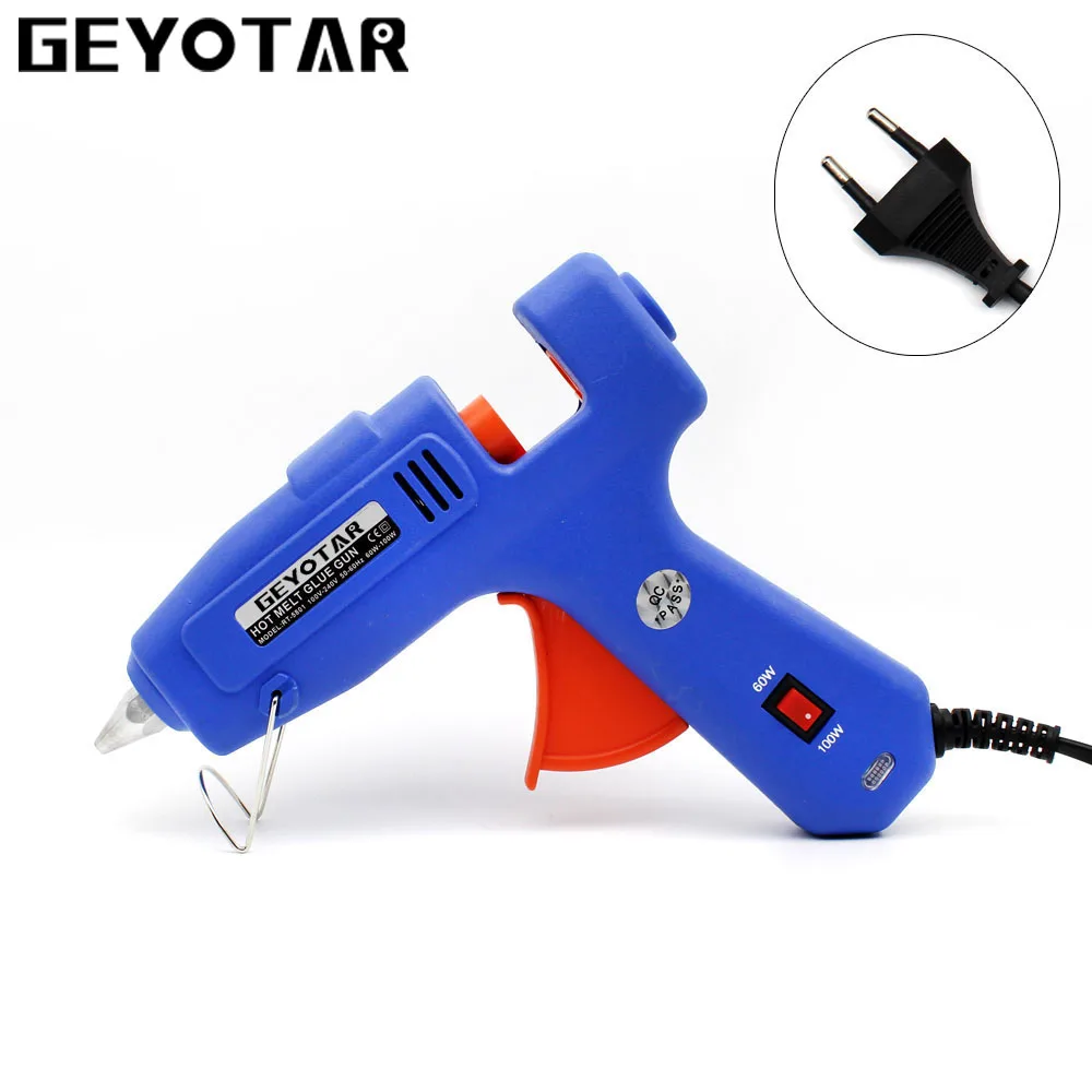 60W 100W EU Plug Hot Melt Glue Gun with Free 1pc 11mm Stick Heat