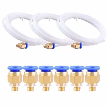 

Teflon Tube Kit 3pcs Ptfe Teflon Tube 2 Meters With 6pcs Pc4-m6 Fittings For 3d Printer 1.75mm Filament 2.0mm Id/4.0mm Od