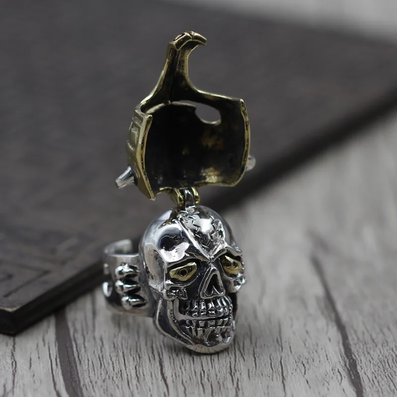 

Thai Silver Unique Personality Exaggerated Domineering Ring Ring Vintage Knight Ring Men Men S925 Sterling Silver