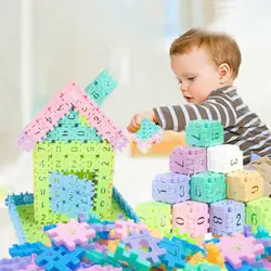 50 шт. 2 в 1 квадратные цифровые строительные блоки Обучающие строительные игрушки для детей DIY BricksCA