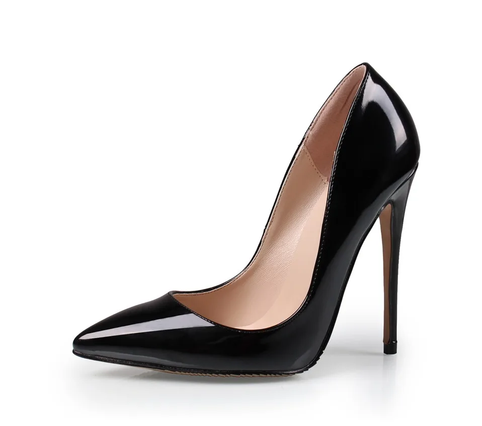Брендовые туфли на высоком каблуке 12 см; женские туфли-лодочки на высоком каблуке; свадебные туфли; черные женские туфли на каблуке; женские туфли-лодочки на высоком каблуке; B-0159