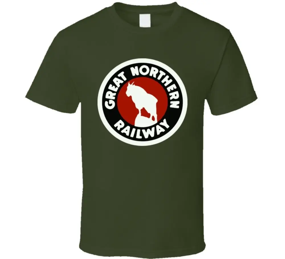 Great Northern Railway Railroad Logo T Shirt Short Sleeve Fashion