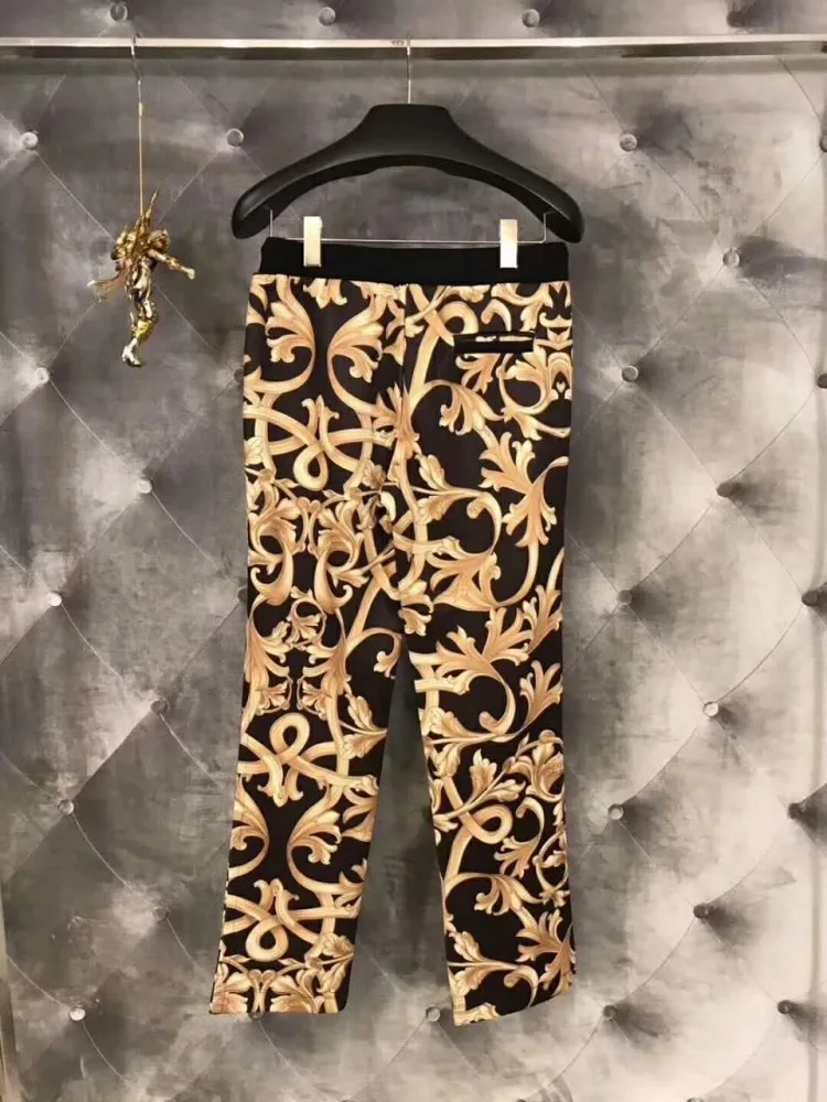 Весна 19ss модный дизайнерский бренд Леопардовый принт длинные штаны одежда для мужчин jogger Брюки спортивные роскошные