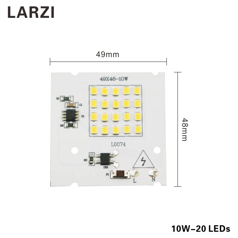 Светодиодный светильник LARZI с чипами, 220 В, лампа SMD, 2835, 5730, Smart IC, светодиодный светильник на входе 10 Вт, 20 Вт, 30 Вт, 50 Вт, 90 Вт, для наружного прожектора, светильник, точечный светильник