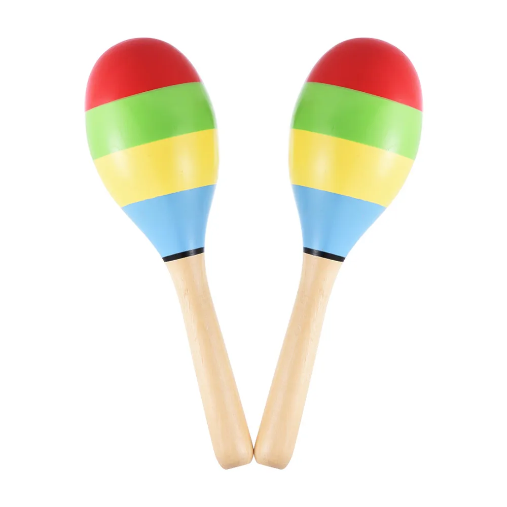 ammoon Pair of Wooden Maracas Shakers Rattles Sand Hammer Percussion
