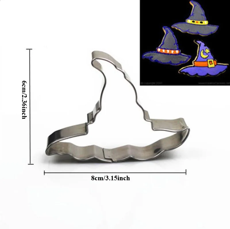 Хэллоуин металлические формочки для печенья призрак помадка торт Декор Тыква паук кекс Шоколадное печенье плесень Кондитерская reposteria - Цвет: hat