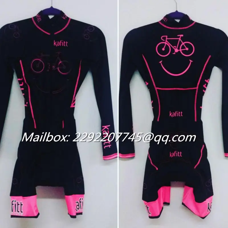 Kafitt женский облегающий костюм с длинными рукавами на заказ Frenesi боди костюм для триатлона велосипедная одежда ciclismo maillot одежда для плавания и бега - Цвет: Triathlon 01