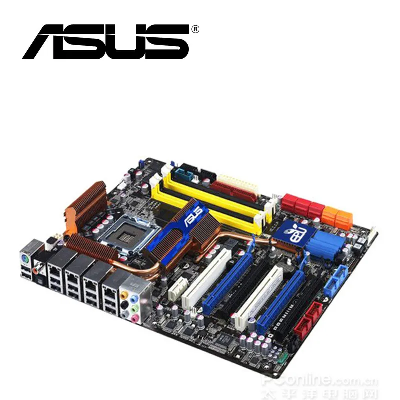 Asus P5Q Премиум настольная материнская плата P45 Socket LGA 775 для Core 2 Duo Quad DDR2 16G UEFI ATX биос оригинальная б/у материнская плата