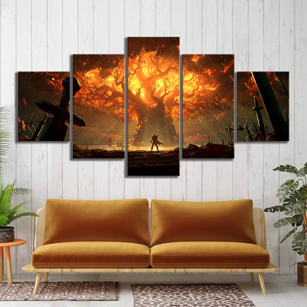 Canvas Modern Paintings Wall Art Home Decoration 5 Piece DotA 2 Game Poster HD Prints Modular Pictu