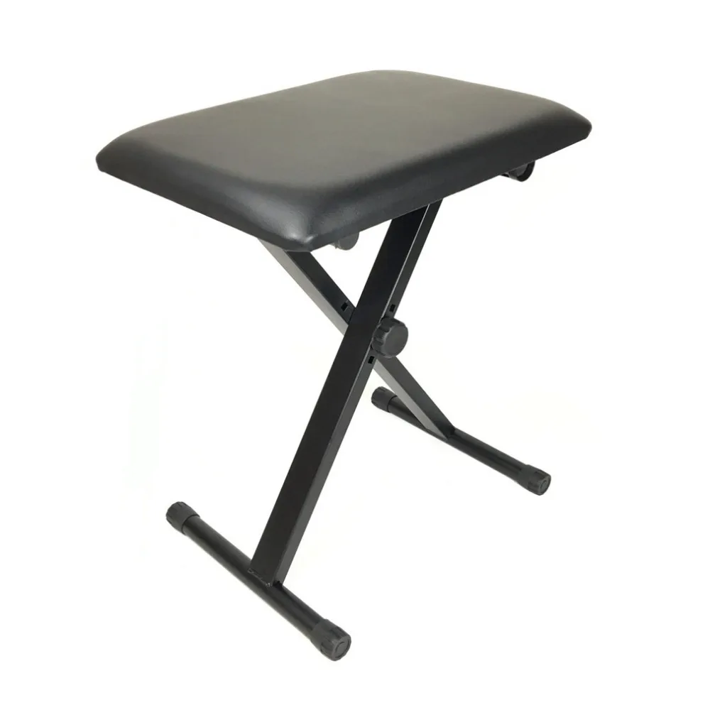 

Lightweight Piano Keyboard Bench Adjustable Folding Black Leather Piano Seat Chair Ship From US