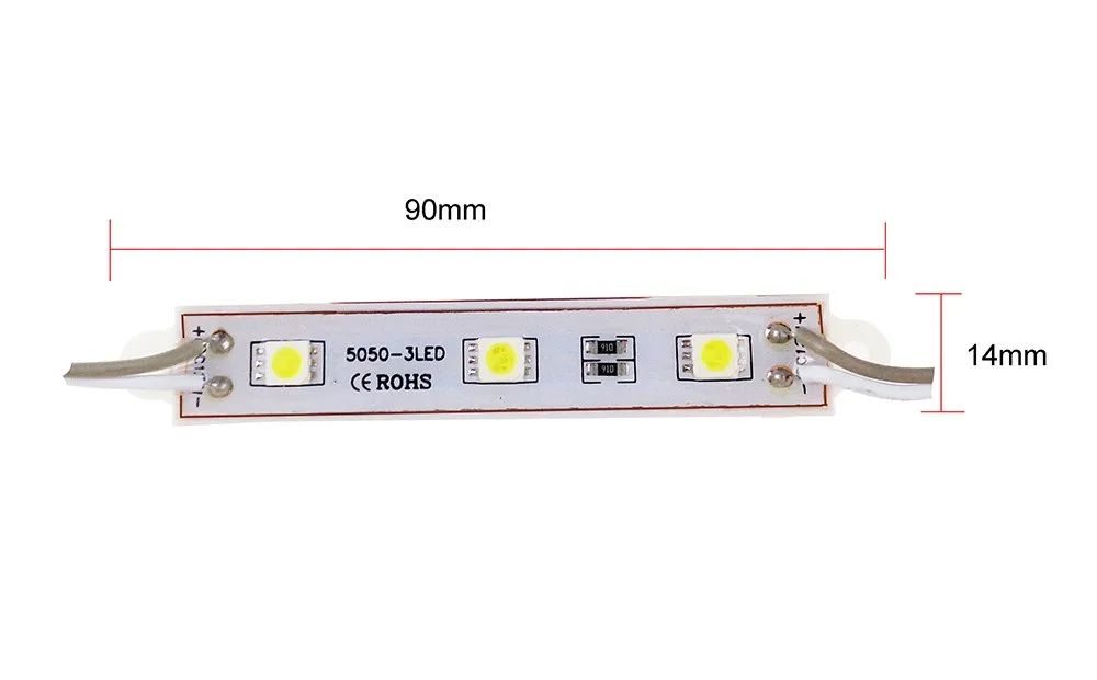 100 шт. светодиодный модуль 3 светодиода 5050 LED чип водонепроницаемый холодной белого цвета 8000 К супер яркости наружной рекламы лампа VR