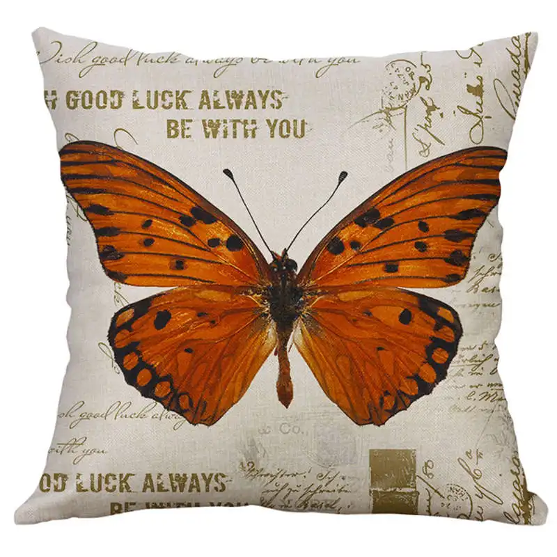 

Ouneed Linen Blend Creative 40X40cm Chair Bed Pillow Cover Square Pillow Home Cover Natural Cotton DIY Zigzag Orange 19FEB21