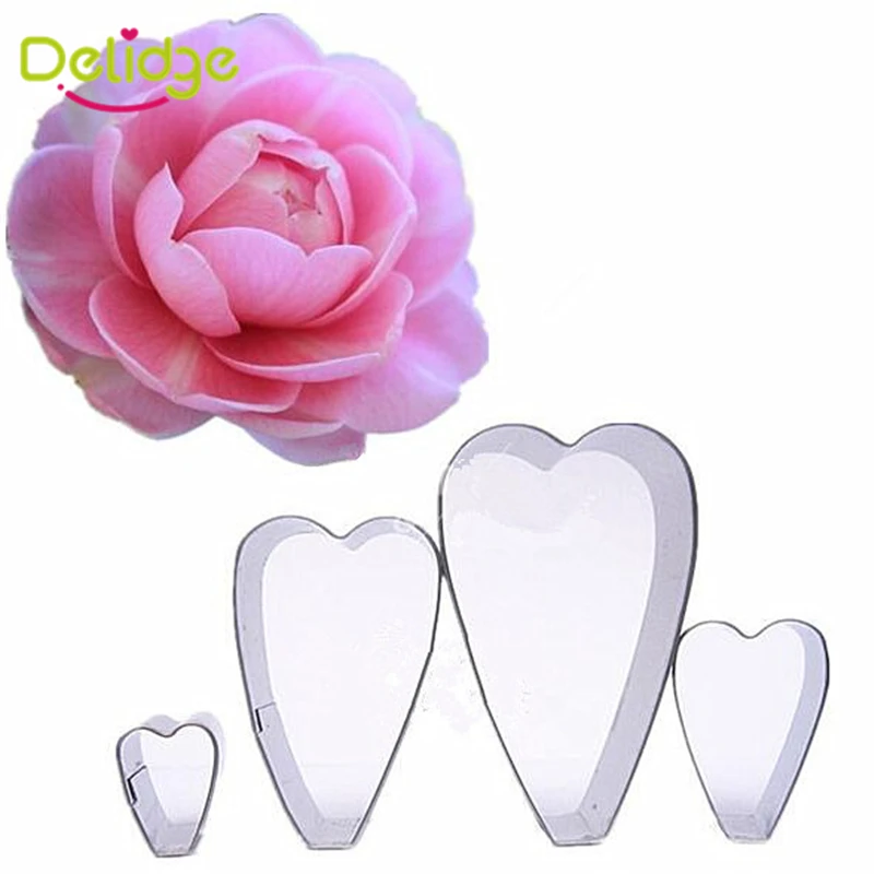 

Delidge 5 styles 3D Flower Cookie Cutter Mold Phalaenopsis Camellia Clematis Fuchsias Tulip Stainless Steel Fondant Moulds