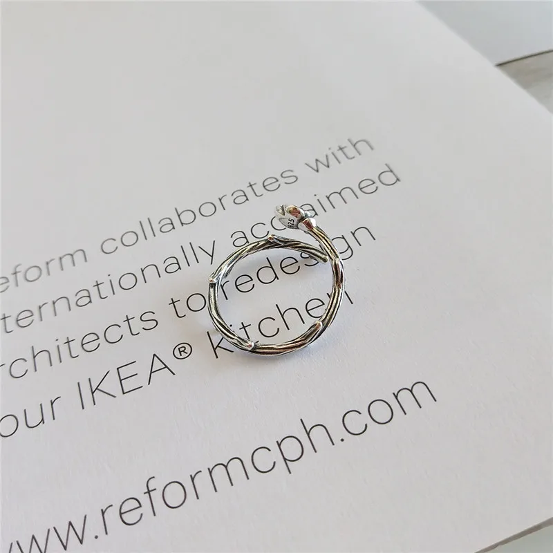 CosFecit Real 925 Sterling Silver Rings for Women Black Branch Opening Index Finger Ring Female Handmade Fine Jewelry RS100  (7)