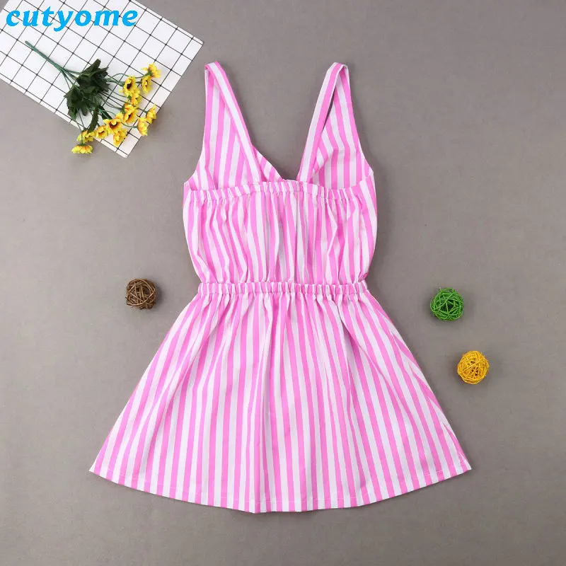 Mother&Daughter Striped Dress Family Look Summer Matching Sleeveless Pink Dresses Party Princess Sundress Hollow Out Clothes Mother&Daughter Striped Dress Family Look Summer Matching Sleeveless Pink Dresses Party Princess Sundress Hollow Out Clothes