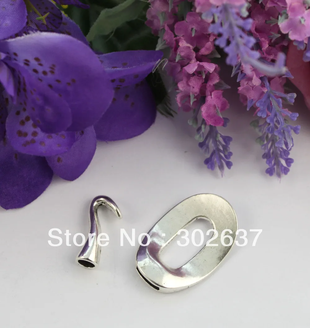 

FREE SHIPPING 10 Sets of tibetan silver Oval Cord end Clasp for leather #22448