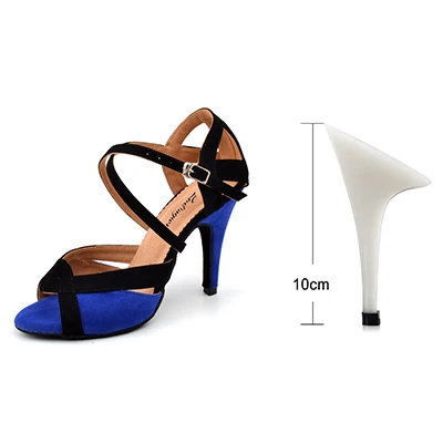 Ladingwu/Женская обувь для латинских танцев; фланелевая обувь для сальсы; женская Обувь для бальных танцев для девочек; цвет синий, красный; домашняя обувь с мягкой подошвой; обувь для танго - Цвет: Blue