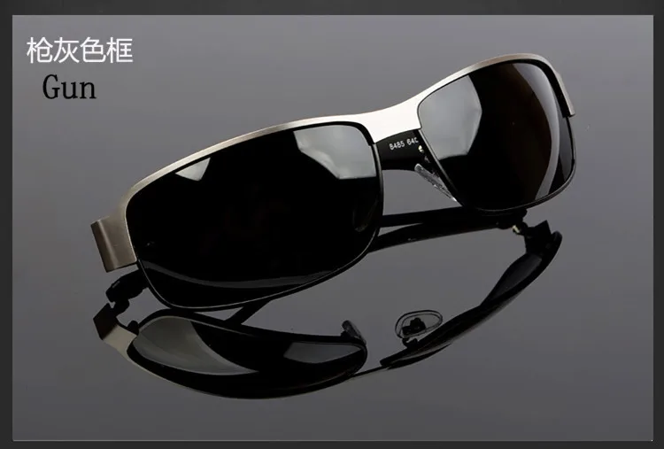 Классические поляризованные очки для вождения, улучшенный фирменный дизайн, мужские зеркальные солнцезащитные очки, мужские винтажные солнцезащитные очки, поляризованные очки 8485 - Цвет линз: Серый