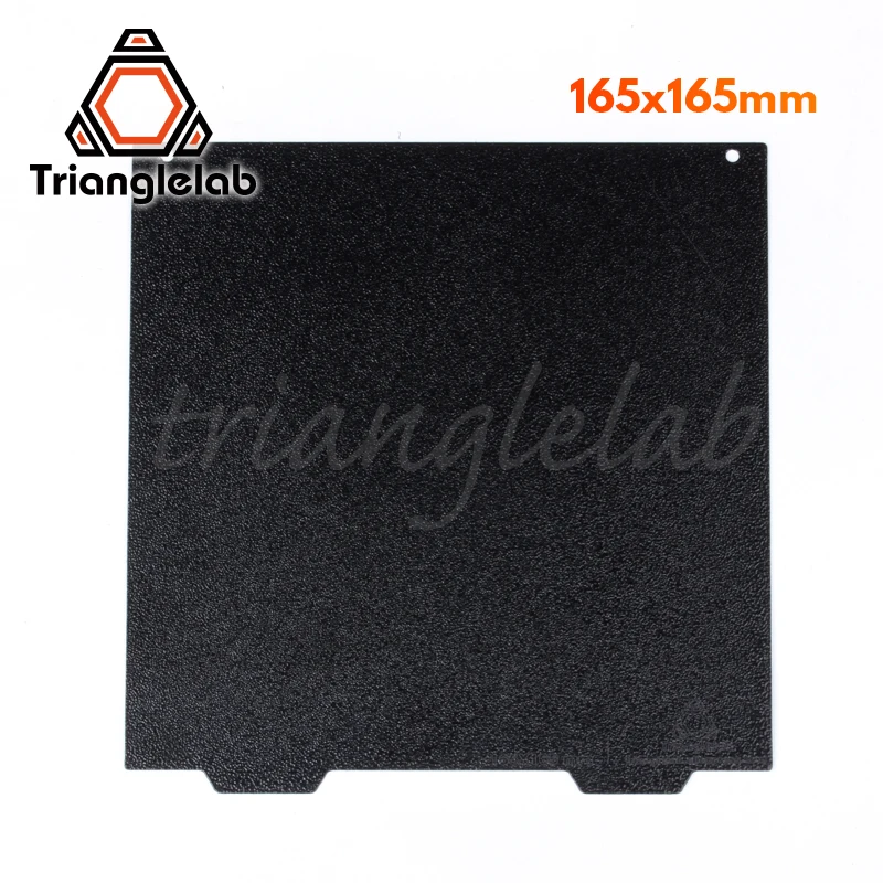 C Trianglelab 165 x 165 Double Sided Textured PEI Spring Steel Sheet Powder Coated PEI Build Plate For Creality Ender etc.