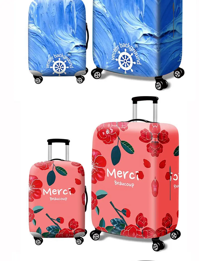 Толстый эластичный багажный Защитный чехол с картой мира на молнии для 18-32 дюймов, сумка для чемодана, чехлы на колесиках, аксессуары для путешествий