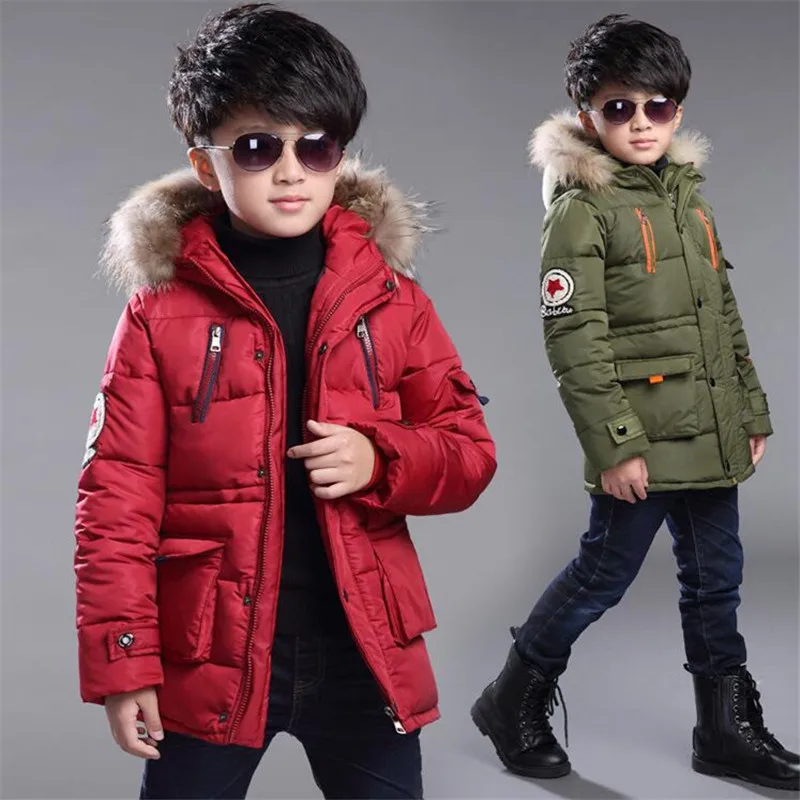 

Children Parka Jacket For Down Coat For Boys Jacket Casual Fashion Winter Boy Snowsuit Boys Thickened Hooded Windproof Coats