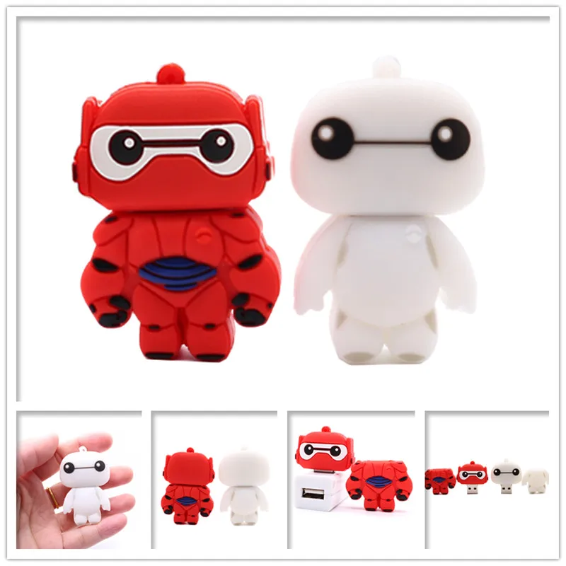 Флешка 128gb big heros Baymax memory stick usb flash drive персонализированные usb-флеш-накопитель в подарок милый прекрасный подарок для ребенка