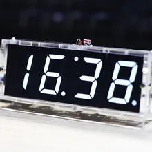 Белый светодиод Электронные часы микроконтроллер цифровые часы термометр времени DIY Kit с PDF учебник