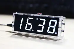 Белый светодио дный светодиод Электронные часы микроконтроллер цифровые часы с градусником DIY Kit с PDF учебник