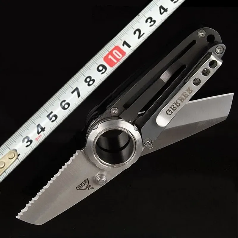 Comprar Al aire libre doble abierto cuchillo plegable Sawtooth caza salvaje supervivencia acampar portátil Seiko bolsillo multifunción EDC herramienta