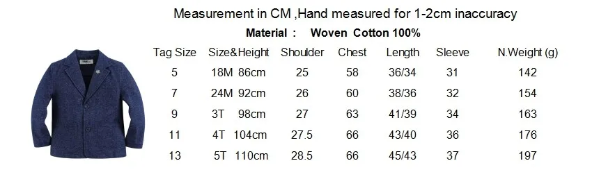 Новое поступление года; блейзер для мальчиков из мягкого тканого хлопка; синий цвет; BB201602