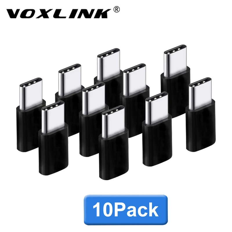 

VOXLINK 10 Pack USB Adapter USB Type C to Micro USB OTG Cable Type-C Converter Connector for Macbook Samsung S9 S8 Huawei P20 P1