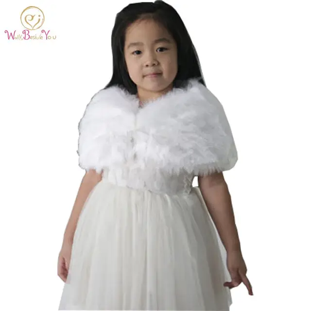 Child Faux Fur Wrap Pearl Shrug White Flower Shawl 6 Years Old Child Faux Fur Wrap Pearl Shrug White Flower Shawl 6 Years Old Wraps Winter Wedding