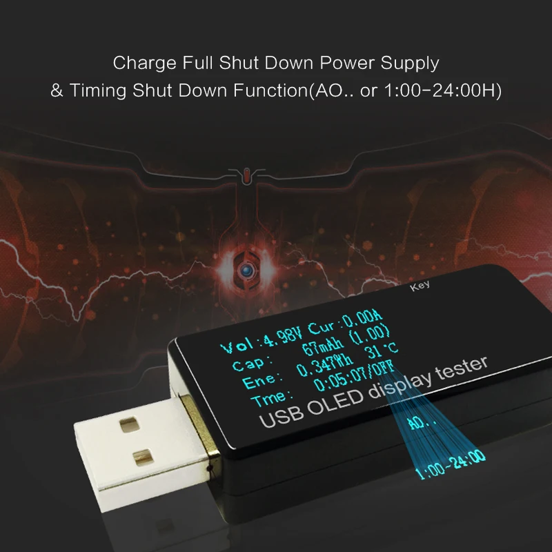 Светодиодный USB тестер 128x64 Вольтметр постоянного тока измерители напряжения