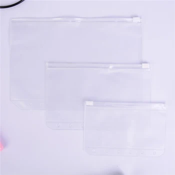 

1pcs A5 A6 A7 File Holders 6 Holes Transparent Loose Leaf Storage Bag Pouch Self-Styled Zipper Filing Bag Document Organizer