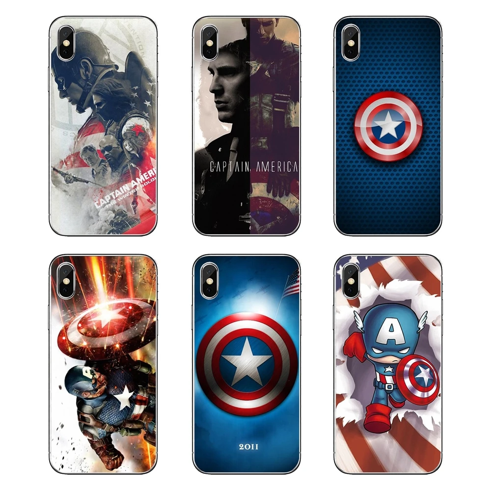 

For iPod Touch iPhone 4 4S 5 5S 5C SE 6 6S 7 8 X XR XS Plus MAX Phone Cases Chris Evans Super Hero Captain America Shield Marvel