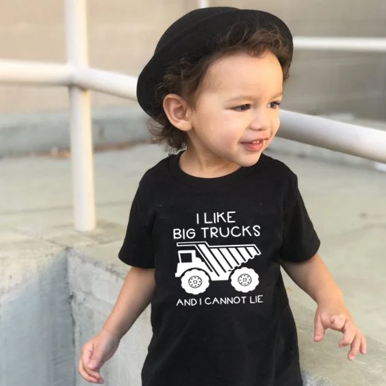 Детская футболка с надписью I Like Big Trucks and Can Lie детские топы круглым вырезом