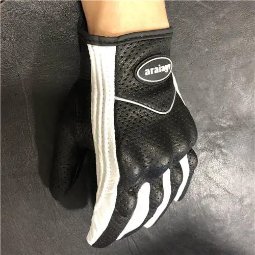 araiagv Pursuit  protector  perforated Leather Glove white  3