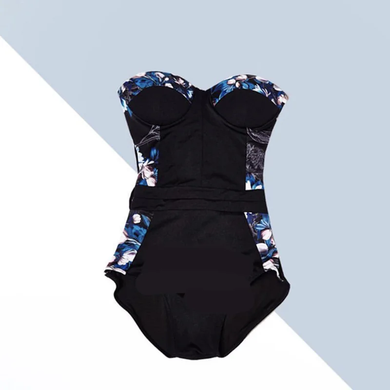 

Swimsuit Woman One Piece Closed Swim Wear May Women's Swimsuits Suit Sexy Ins Abdomen Female Floral Polyester Sierra Surfer