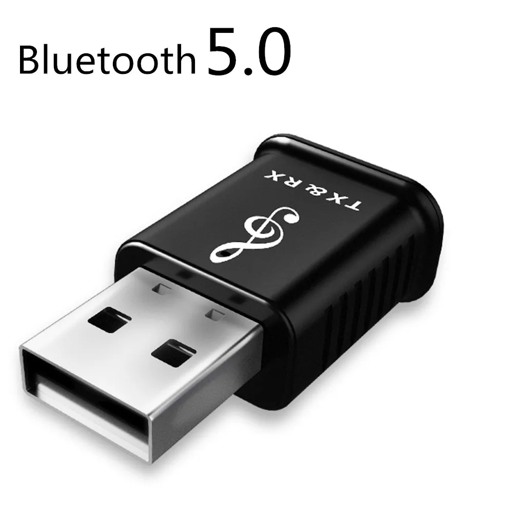 Bluetooth 5,0 аудио передатчик приемник 2 в 1 USB Bluetooth передатчик Мини 3,5 мм AUX Стерео для ТВ ПК автомобильный беспроводной адаптер - Цвет: Черный