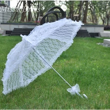 MissRDress свадьба Романтический кружевной свадебный зонтик ручной работы Свадебный зонт белый Баттенбург для свадьбы украшение невесты JKs6