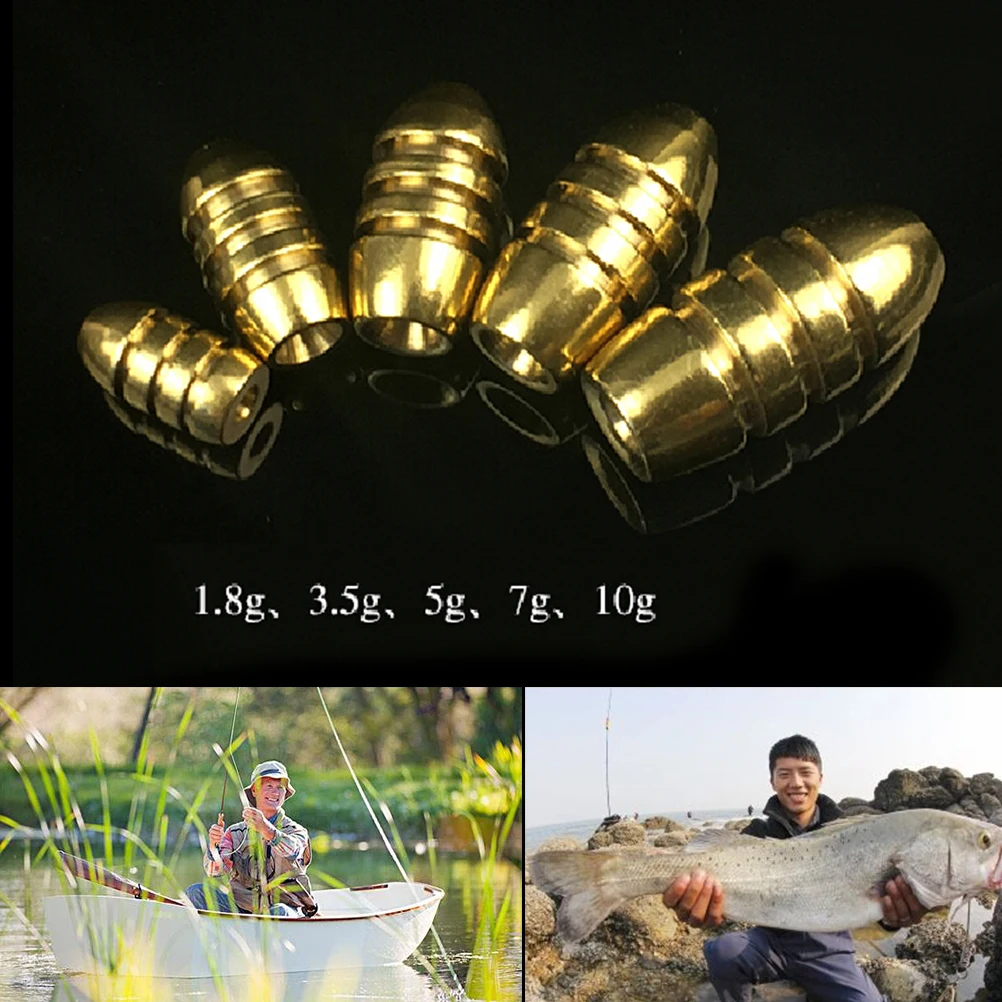 1.8g 3.5g 5g 7g 10g 10pcs/lot additional bullet copper fishing sinkers